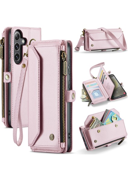 Samsung Galaxy S24 Plus Deri Crossbody Cüzdan Telefon Kılıfı (Yurt Dışından)