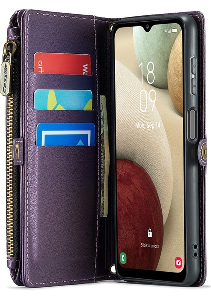 Samsung Galaxy A12 Manyetik Kapatma Fermuar Cep Deri Çanta Telefon Kapağı (Yurt Dışından) modelleri