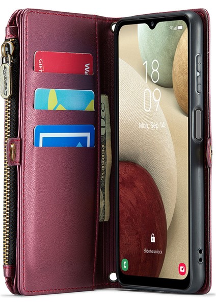 Samsung Galaxy A12 Manyetik Kapatma Fermuar Cep Deri Çanta Telefon Kapağı (Yurt Dışından) modelleri