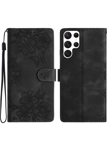 Samsung Galaxy S24 Ultra Pu Deri Telefon Standı Kapağı (Yurt Dışından)