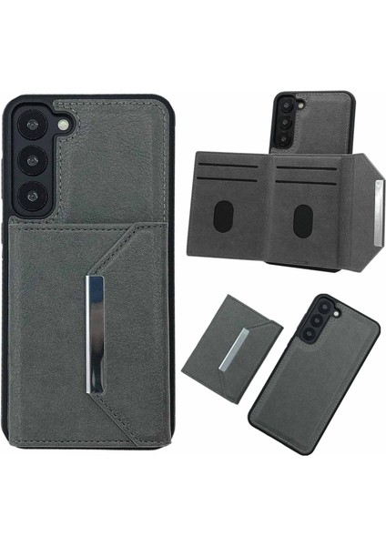 Samsung Galaxy S22 5g Deri+Tpu Telefon Kılıfı Kart Çantalı Kickstand (Yurt Dışından)