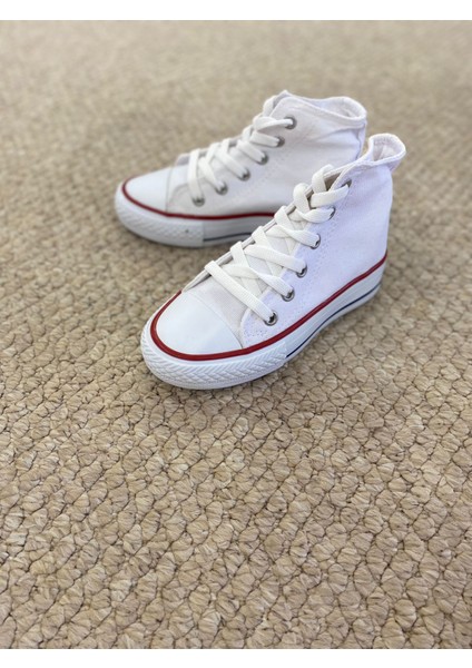 Beyaz Uzun Keten Sneaker Cnv Spor Ayakkabı Günlük Snekaer fırsatları