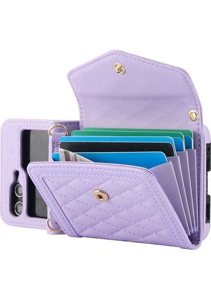 Samsung Galaxy Z Flip5 5g Crossbody Kart Sahipleri Pu Deri + Pc Telefon Kapağı (Yurt Dışından) modelleri