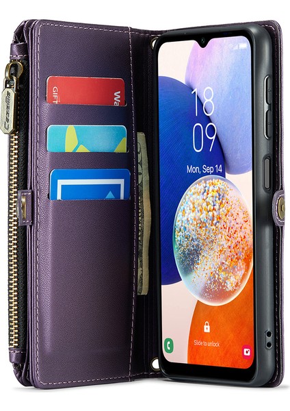 Samsung Galaxy A14 4g / 5g Deri Crossbody Telefon Kapağı Fermuar Cüzdan Çanta (Yurt Dışından) modelleri