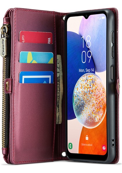 Samsung Galaxy A14 4g / 5g Deri Crossbody Telefon Kapağı Fermuar Cüzdan Çanta (Yurt Dışından) modelleri