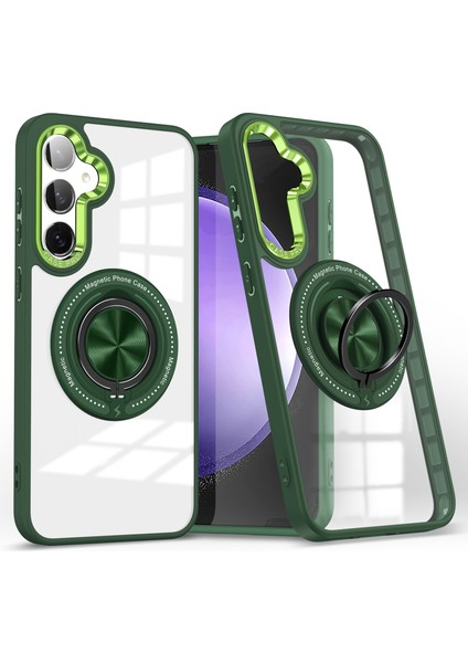 Samsung Galaxy S23 Fe Manyetik Halka Tutucu Kickstand Pc + Tpu Telefon Kapağı (Yurt Dışından)