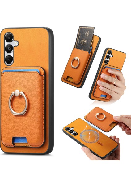 Samsung Galaxy A05S 4g Manyetik Kickstand Deri+Tpu Telefon Kılıfı (Yurt Dışından)