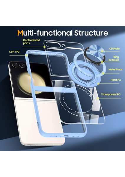 Samsung Galaxy Z Flip5 5g Manyetik Halka Kickstand Pc+Tpu Hibrit Telefon Kılıfı (Yurt Dışından) indirimleri