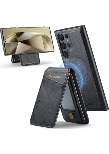 Samsung Galaxy S24 Ultra Deri+Tpu Kart Yuvaları Telefon Kılıfı (Yurt Dışından)