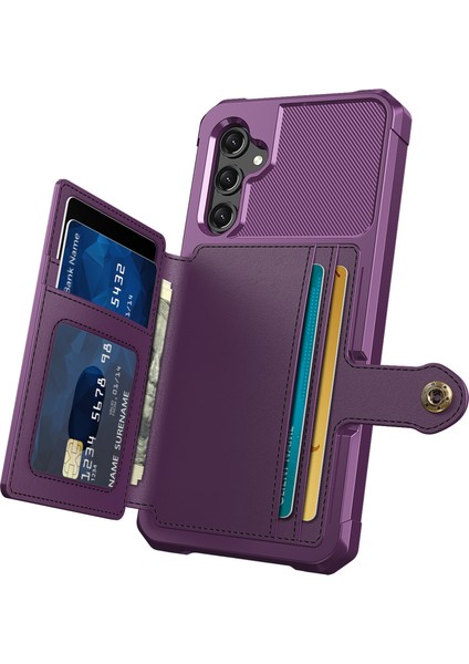 Samsung Galaxy A25 5g (161.0 x 76.5 x 8.3mm) Pu Deri + Tpu Düşme Önleyici Telefon Kapak Kartı Yuvaları (Yurt Dışından)
