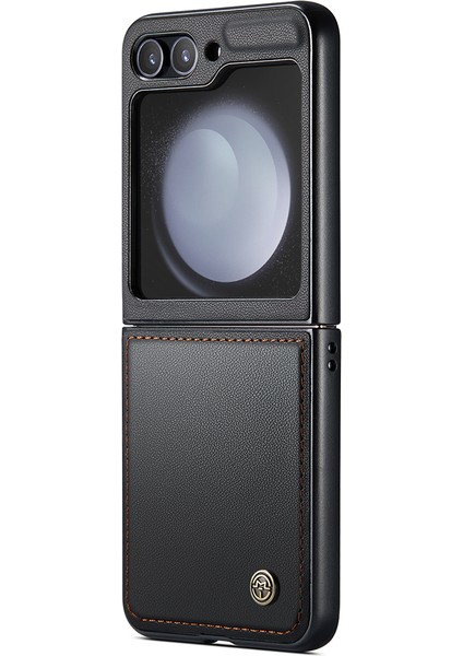 Samsung Galaxy Z Flip5 5g Litchi Doku Deri + Pc Telefon Kılıfı (Yurt Dışından)