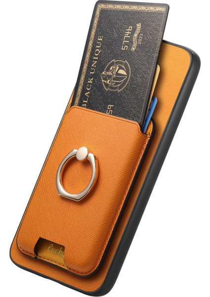 Samsung Galaxy S24 Plus Manyetik Halka Kickstand Kart Tutucu Telefon Kapağı (Yurt Dışından)