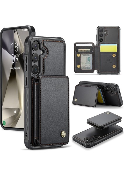 Samsung Galaxy S24 Plus Kickstand Pu+Tpu Manyetik Telefon Kılıfı (Yurt Dışından)