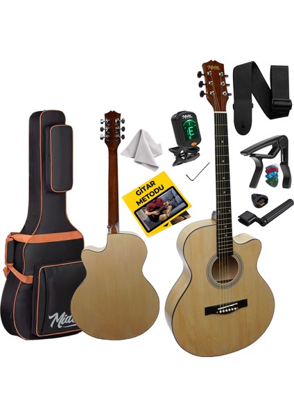 XC-200CR Kaliteli Akustik Gitar Seti 40 İnç 4/4 Yetişkin Full Set