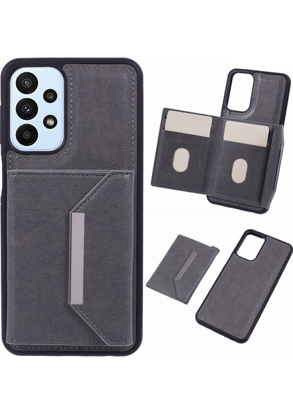 Samsung Galaxy A33 5g Kickstand Tpu+Pu Telefon Kılıfı ve Kart Tutucu (Yurt Dışından)