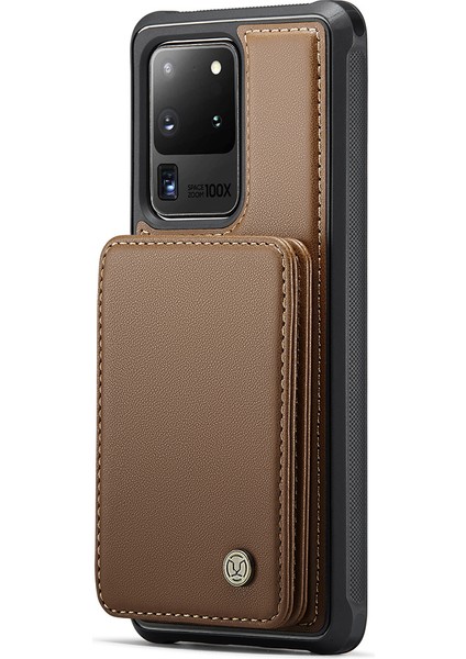 Samsung Galaxy S20 Ultra Manyetik Pu+Tpu Kickstand Telefon Kılıfı (Yurt Dışından)