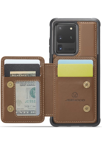 Samsung Galaxy S20 Ultra Manyetik Pu+Tpu Kickstand Telefon Kılıfı (Yurt Dışından)