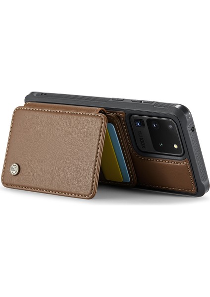 Samsung Galaxy S20 Ultra Manyetik Pu+Tpu Kickstand Telefon Kılıfı (Yurt Dışından)