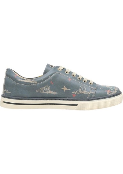 Kadın Vegan Deri Mavi Sneakers - Find Your Inner Peace Tasarım fırsatları