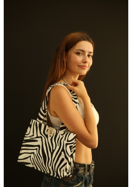 Mini Siyah Zebra Körüklü Bez Çanta fiyatları