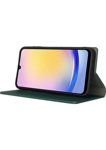 Samsung Galaxy A25 5g (161.0 x 76.5 x 8.3mm) Hakiki Inek Deri Çevirmeli Telefon Kapağı (Yurt Dışından)