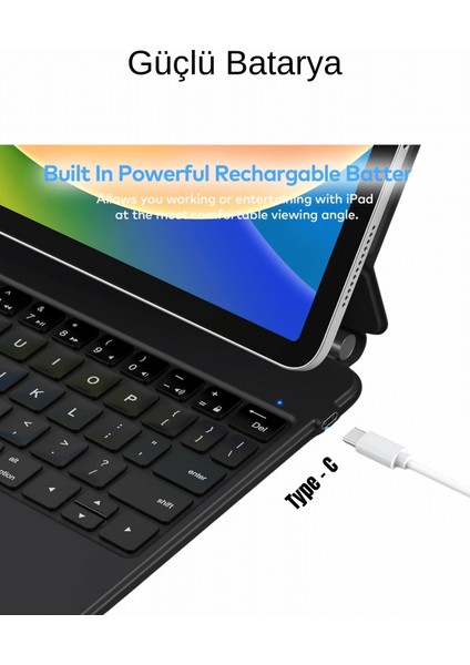 iPad Pro 11 4. Nesil Uyumlu Magic Style Manyetik Yapışmalı Klavyeli Kılıf