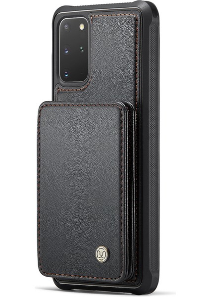 Samsung Galaxy S20 Plus 5g / 4g Manyetik Pu+Tpu Telefon Kapak Kartı Tutucu Çubuğu (Yurt Dışından)