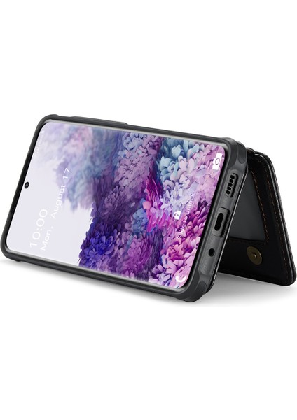 Samsung Galaxy S20 Plus 5g / 4g Manyetik Pu+Tpu Telefon Kapak Kartı Tutucu Çubuğu (Yurt Dışından)