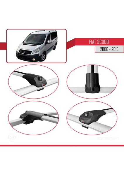 Fiat Scudo 2006-2016 Arası ile Uyumlu Ace-1 Ara Atkı Tavan Barı Gri fırsatları