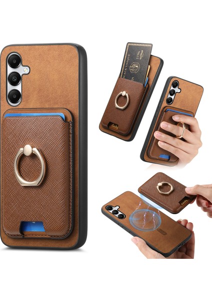 Samsung Galaxy A05S 4g Manyetik Kickstand Deri+Tpu Telefon Kılıfı (Yurt Dışından)