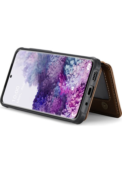 Samsung Galaxy S20 Plus 5g / 4g Manyetik Pu+Tpu Telefon Kapak Kartı Tutucu Çubuğu (Yurt Dışından)