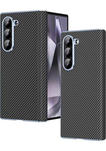 Samsung Galaxy Z Fold5 5g Elektro Kaplama Lens Karbon Fiber Doku Pc Telefon Kapağı (Yurt Dışından)