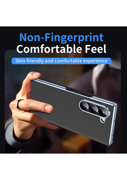 Samsung Galaxy Z Fold5 5g Elektro Kaplama Lens Karbon Fiber Doku Pc Telefon Kapağı (Yurt Dışından) fırsatları