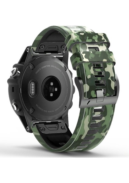 Garmin Quatix 5 (22MM) Kamuflaj Silikon Saat Kordonu