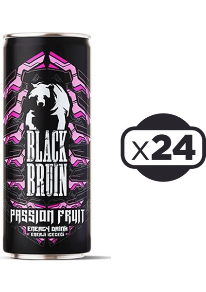 Black Bruin Passion Fruit Aromalı Enerji Içececeği 250ML x 24 Lü