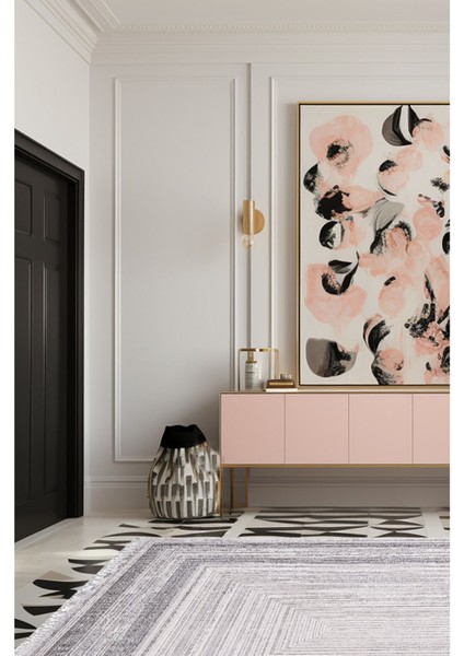 Gotik 02235c Antrasit Gri Modern Bambu Halı modelleri