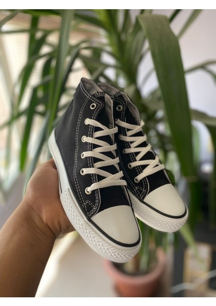 Siyah Uzun Keten Bilekli Spor Ayakkabı Günlük Sneaker fiyatları