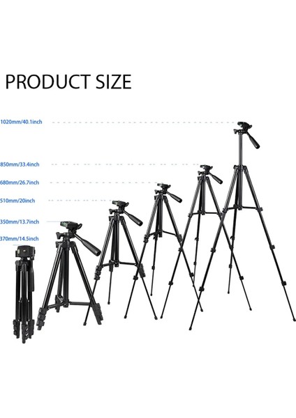 The Wlue Bluetooth Kumandalı Selfie Tripod 102CM Tüm Telefonlar ile Uyumlu