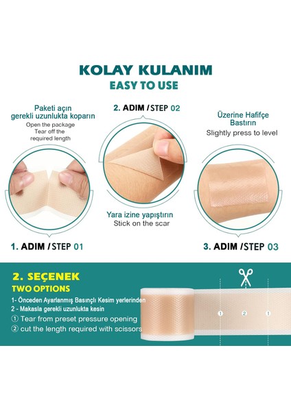 Soft Silikon Bant - Dikiş Izi - Sezaryen - Yanık - Estetik 2cm X 3mt fırsatları