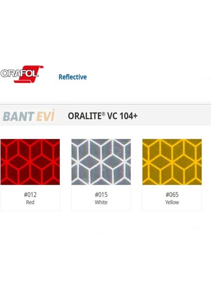 Bant Evi Oralite Vc 104+ Kesik Reflektör Bant Beyaz 5metre Orafol Reflektif Sert Zemin