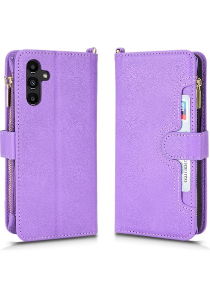Samsung Galaxy A13 5g Için Kılıf Fermuar Cüzdan Kart Tutucu Manyetik Pu Flip (Yurt Dışından)