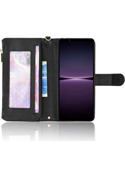 Sony Xperia 1 Iv Için Kılıf Deri Kapak Fermuar Cüzdan Kart Tutucu Pu Flip (Yurt Dışından) fırsatları