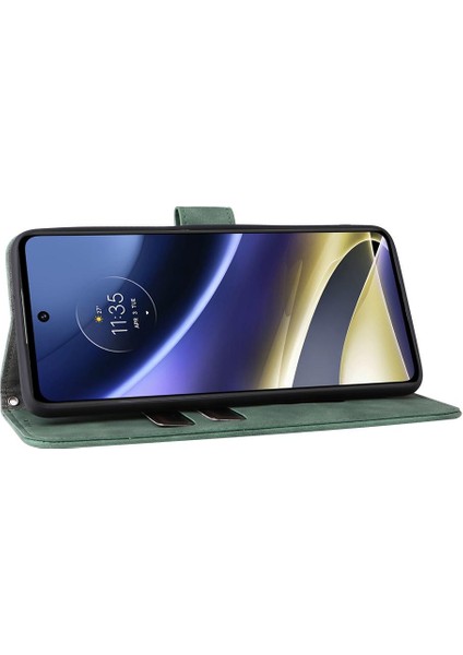 Motorola Moto G51 Deri Folio Flip Case Kart Ekleme Tam Için Kılıf (Yurt Dışından)