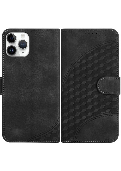 IPhone 11 Için Kılıf Pro Darbeye Deri Kılıf Geometrik Desen Manyetik (Yurt Dışından)