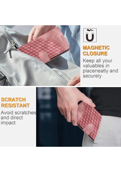 IPhone 13 Için Kılıf Pro Max Darbeye Deri Kılıf Geometrik Desen Kartı (Yurt Dışından)