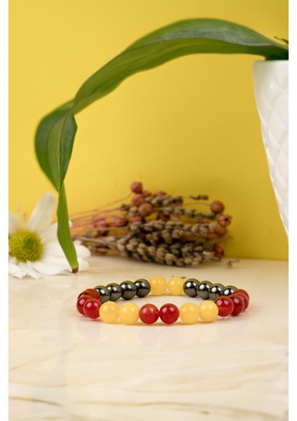 925 Ayar Gümüş Akik, Sitrin ve Hematit Doğal Taşlı Bileklik – Bereket ve Zenginlik İçin Özel Tılsım fırsatları