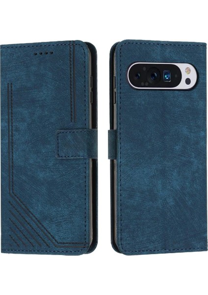 Google Piksel 9 Kickstand Cüzdan Pu Deri Kart Ekleme Için Flip Case (Yurt Dışından)
