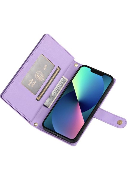 IPhone 13 Mini Çok Fonksiyonlu Kart Yuvaları Bilek Kayışı Cüzdan Için Flip Case (Yurt Dışından) indirimleri