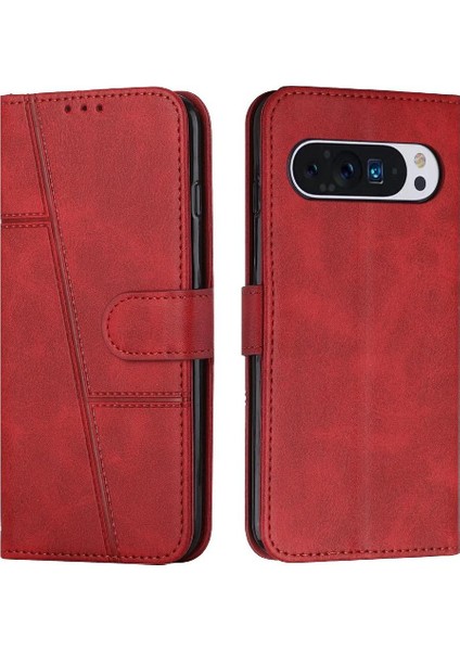 Google Piksel 9 Kart Ekleme Kickstand Tam Koruma Pu Için Flip Case (Yurt Dışından)