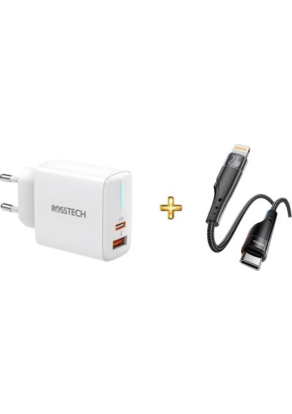 20W Pd Yeni Nesil Şarj Adaptörü + 27W Usb-C To Lightning Hızlı Şarj Kablosu Seti